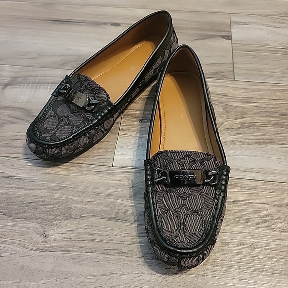 Coach Shoes - Coach Fortunata Black Signature C Shoes Loafer Women's Size 8.5B